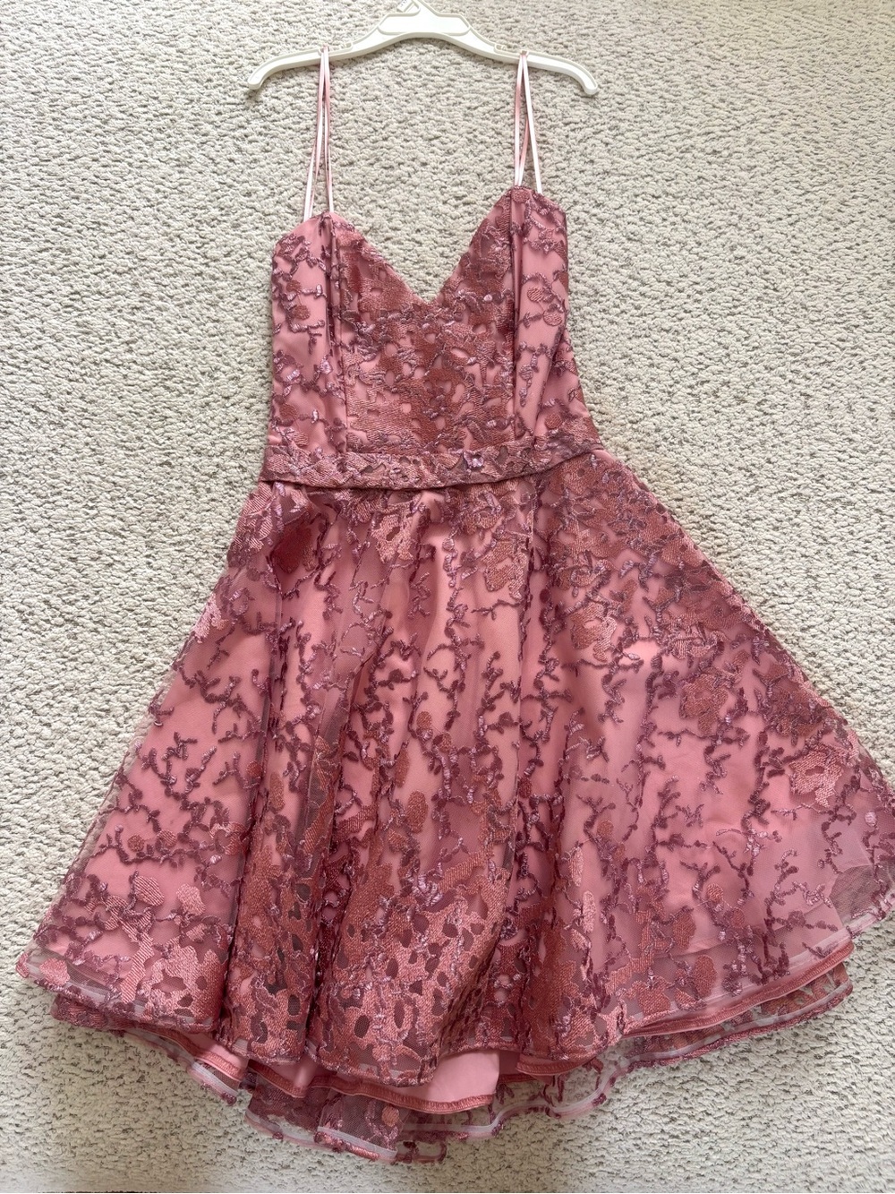 Dusty Rose Strapless Prom Dress